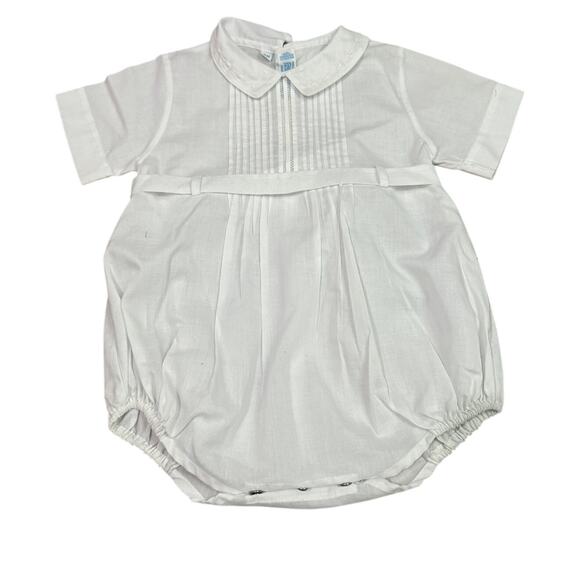 Feltman Bros White Christening Romper Embroidered Baby Size 9 Months - Picture 1 of 4